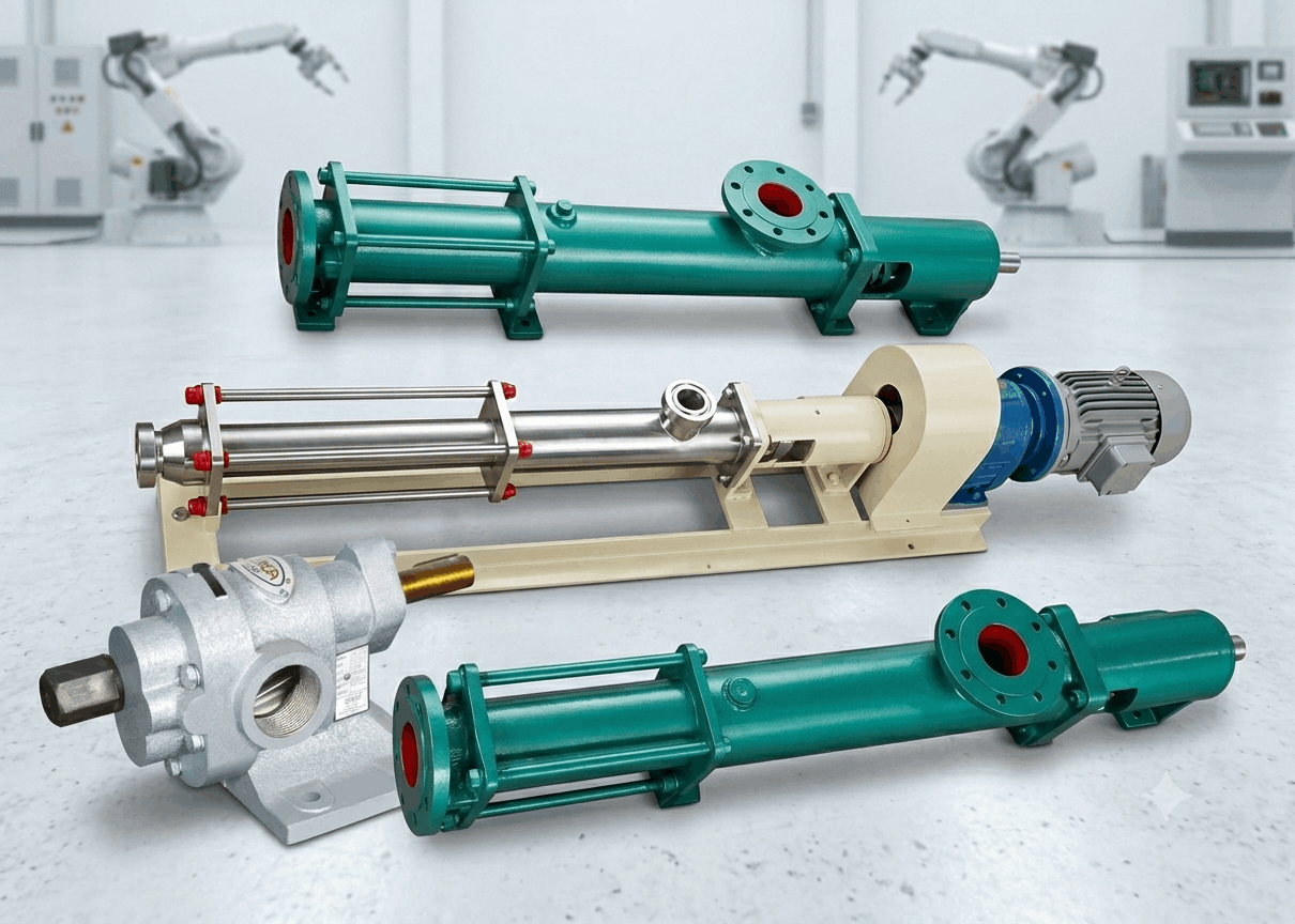 Progressive cavity pump for viscous and difficult industrial fluids